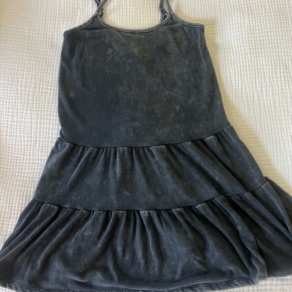 Dark Gray Tiered Dress